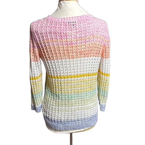 Talbots pastel striped light sweater size medium - Picture 2 of 9